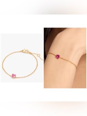 Kate Spade Little Luxuries Gold Chain Bracelet in Rose Pink 💕